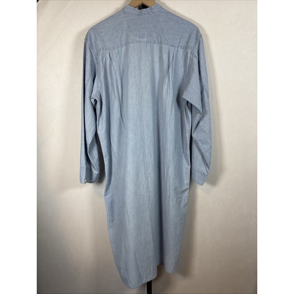 VTG Banana Republic Cabin Wear Chambray Midi Dress Womens Small Blue Cottagecore - Picture 4 of 9